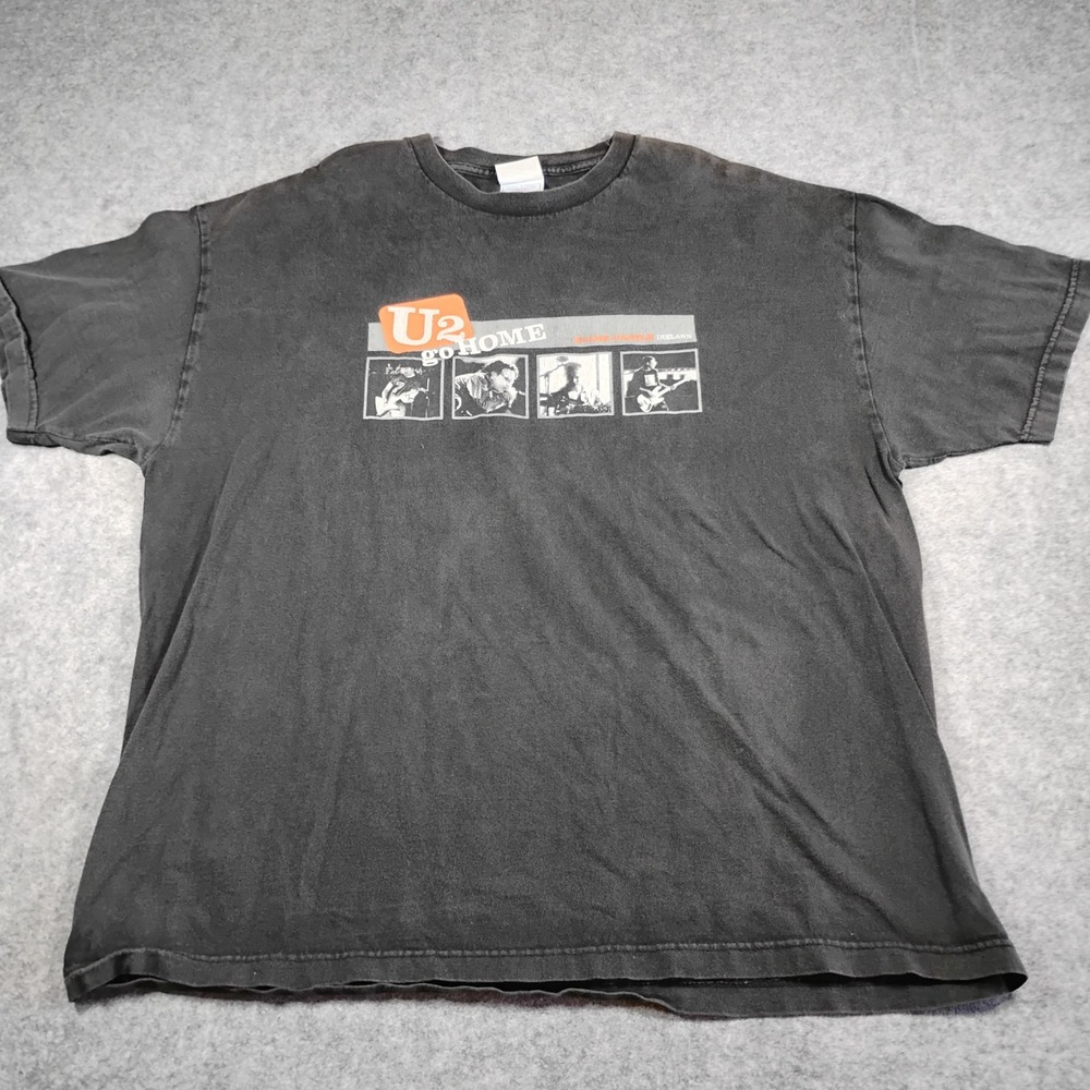 Vintage U2 Go Home‎ Slane Castle Ireland T-Shirt Mens 2XL Murina Faded Black USA